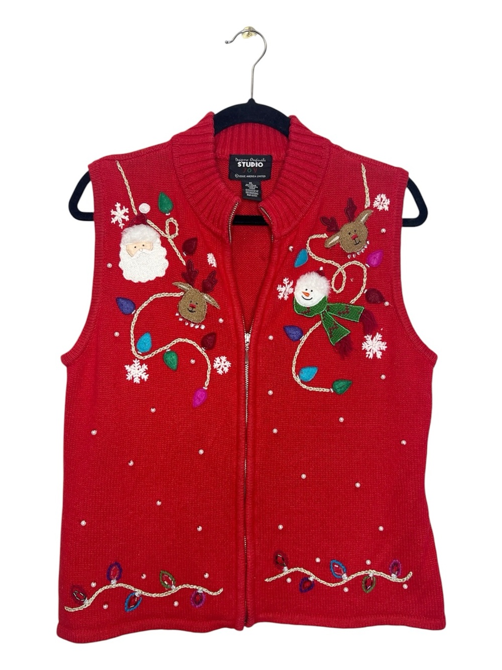 Designers Originals Studio Joy Holiday Ugly Christmas Sweater Vest size XL